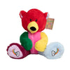 Hope Bear, a brightly coloured bear with a rainbow paw. The Mood Bears. Promoting positive mental health in children and adults. Encouraging individuals to talk about how they are feeling in a fun way. Each bear has a worldwide recognised emoji embroided on their paw which makes it easy to associate with how you are feeling. These are more than a plush toy. They are a means to communication.
